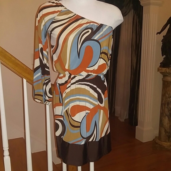 Private Gallery Lady's 1 Sleeve Patterned Dress Sm - Picture 1 of 4
